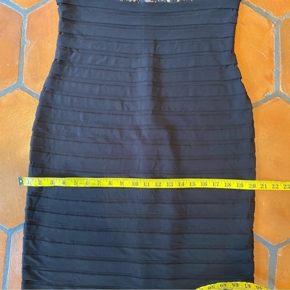 Adrianna Papell size 12 black dress bodycon Compression Slimming Mini Lace - Picture 9 of 9